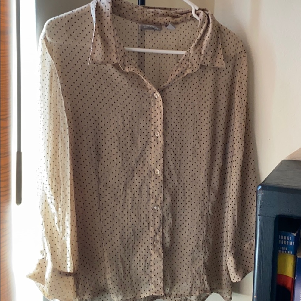 sheer button up blouse